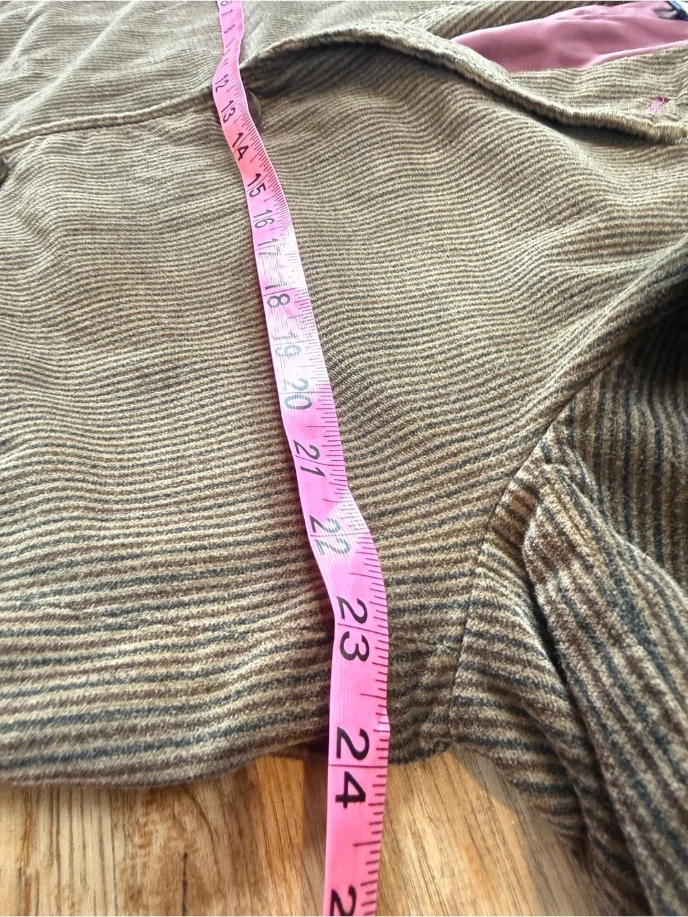 Y2K Vintage Indigo Palms Brown Corduroy Coat with Pink Lining Large